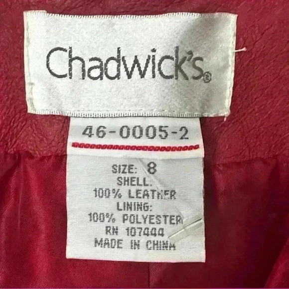 Vintage Chadwicks Red Leather Blazer - Picture 3 of 5
